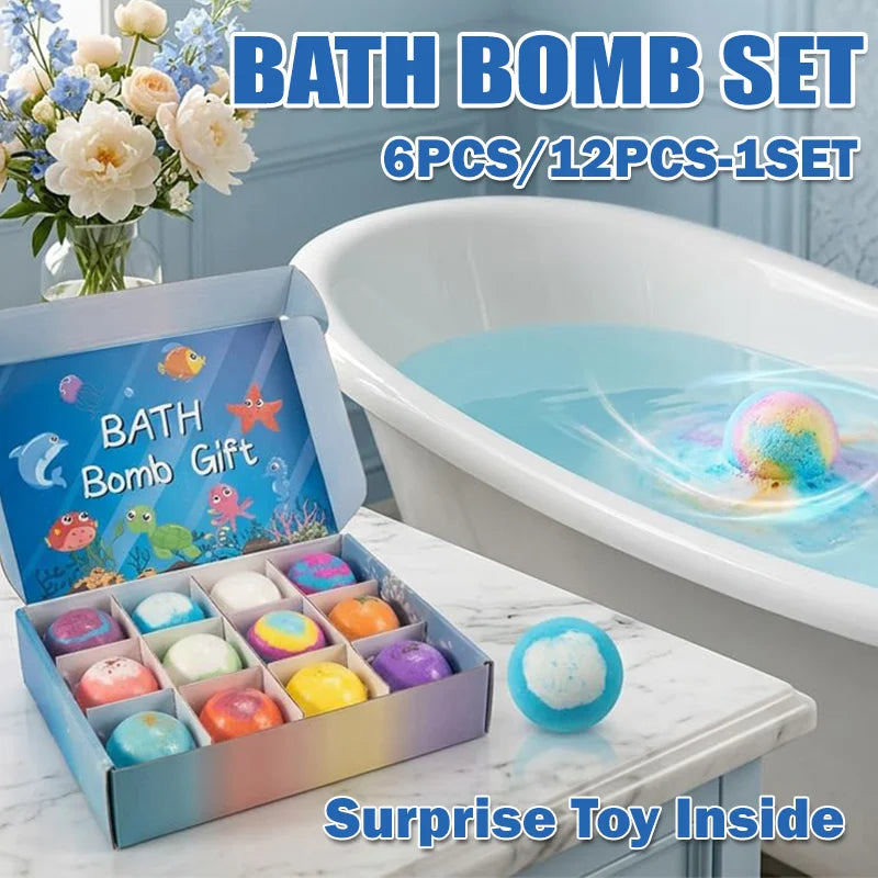 Children’s  Bath Bombs Set Bath Gift with Hidden Toys Safe Ocean Bubble Bath Perfect for Sensory Play Bathtime Fun Main image