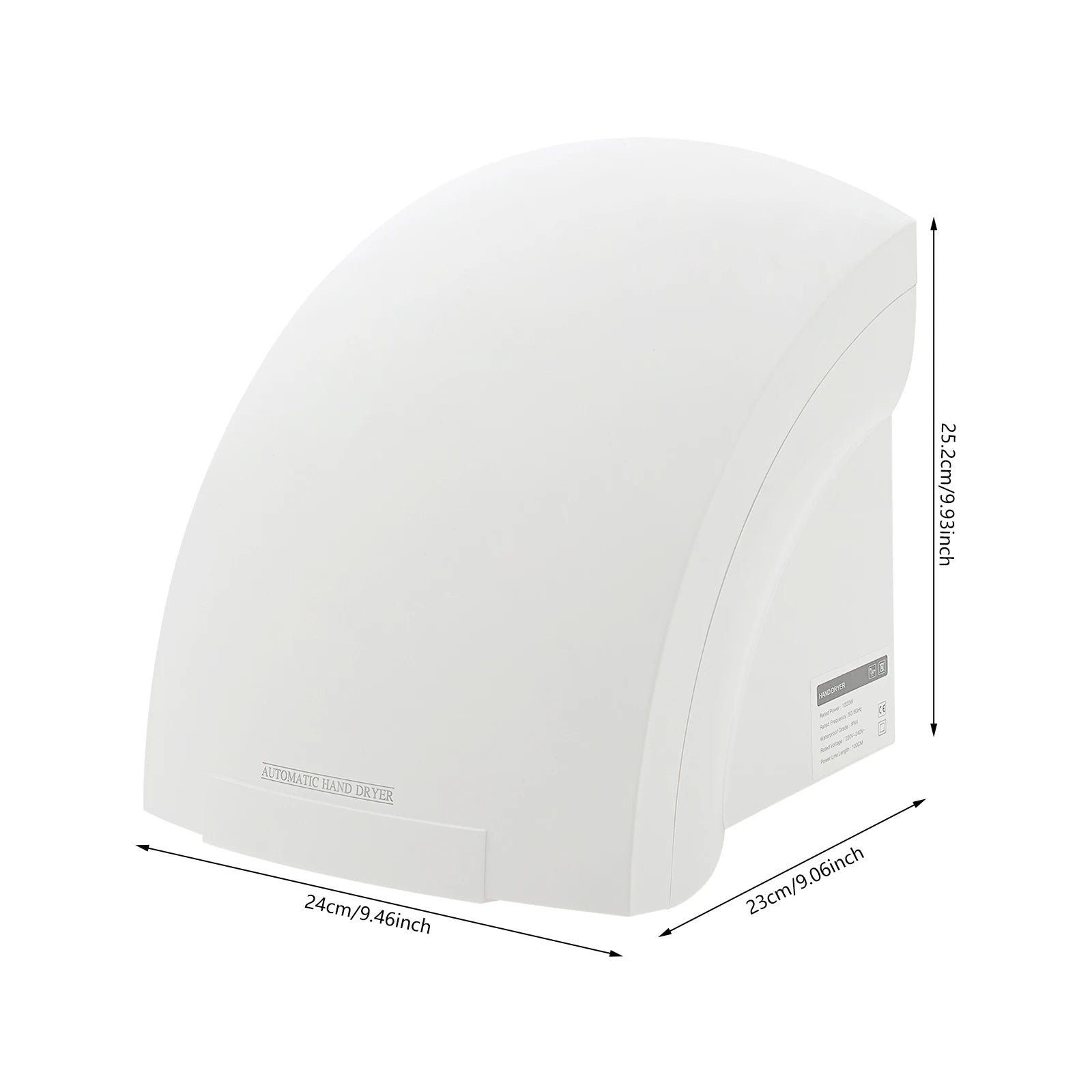 1200W Automatic Hand Dryer Wall Mounted Touchless Hand Dryer 40-65℃ Adjustable Bathroom Dryer for Home Restroom Office Hotel