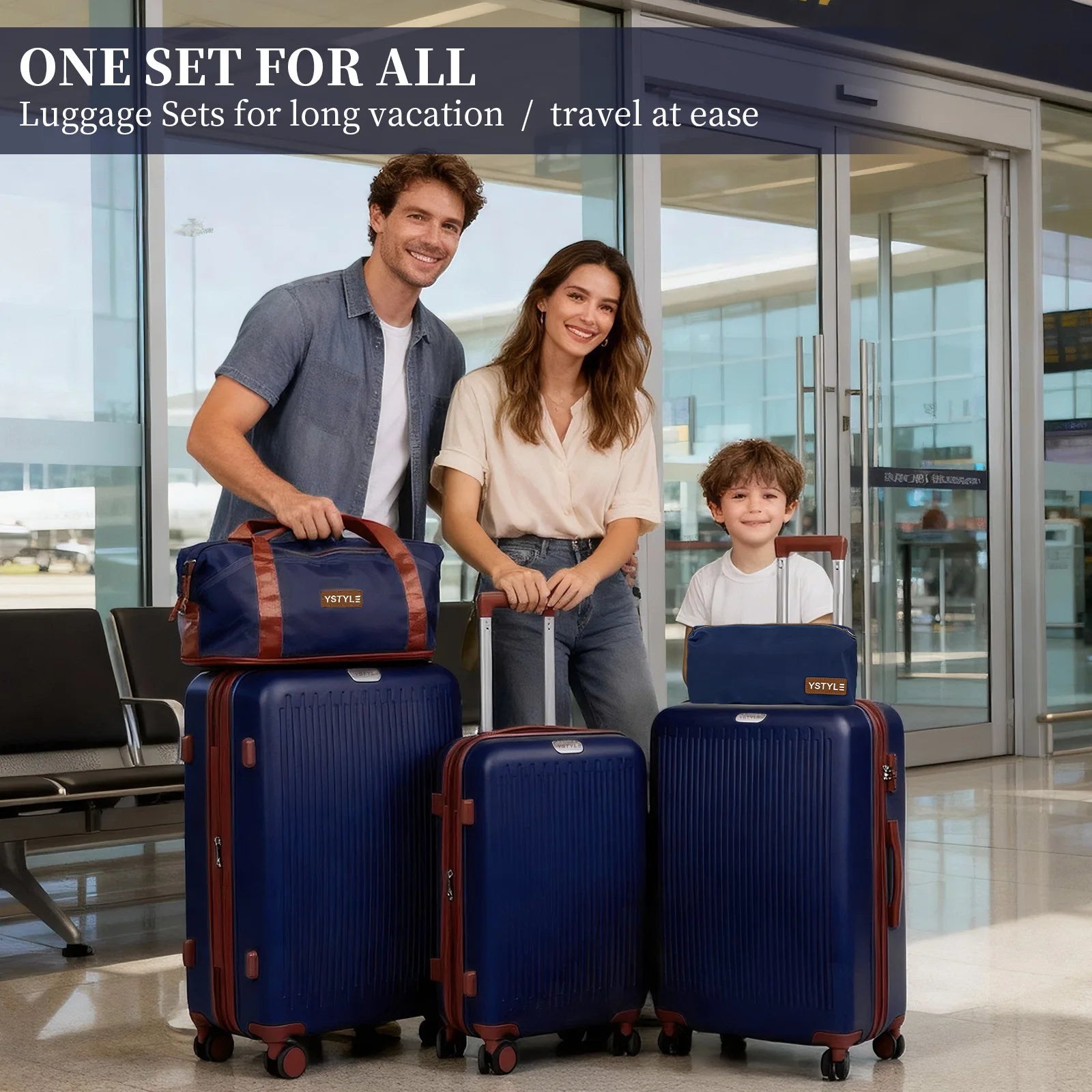Premium Thickened 5-Piece Luggage Set, 20/24/28 Inch Trolley Suitcase Equipped with 360° Swivel Wheels & Safety Lock, Sturdy Multi-size Case for Business & Daily Travel Secondary image