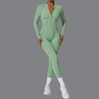 Women's Tracksuit Gym Workout Sports Clothes Outfit Zipper Jumpsuit Yoga Fitness Overalls Set Open Back Bodysuits Suit for Women