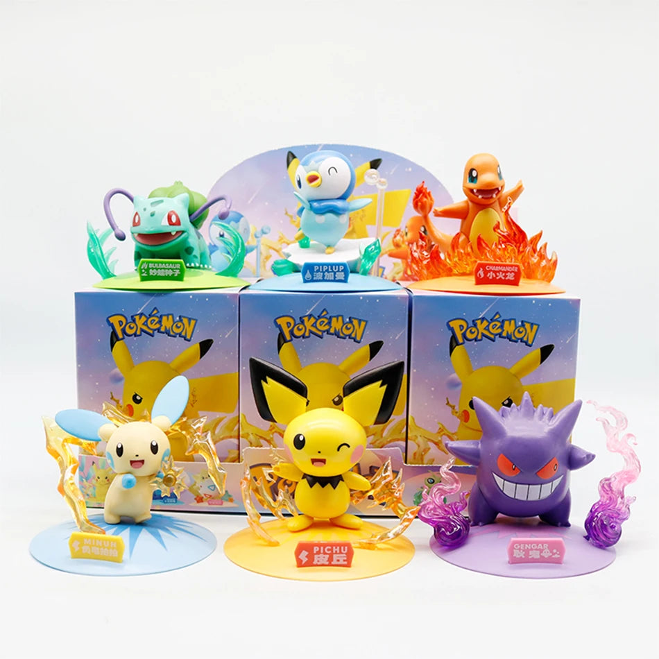 Pokemon Series Blind Box Pikachu Mewtwo Anime Figures Ornaments Dolls Gardevoir Sylveon Model Fans Desktop Car Christmas Gift
