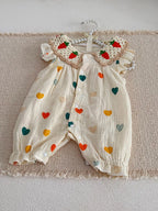 MILANCEL Summer Baby Rompers 0-24M Sweet Love Toddler Jumpsuit Thin Ventilate Infant Clothes Carrot Girls One Piece