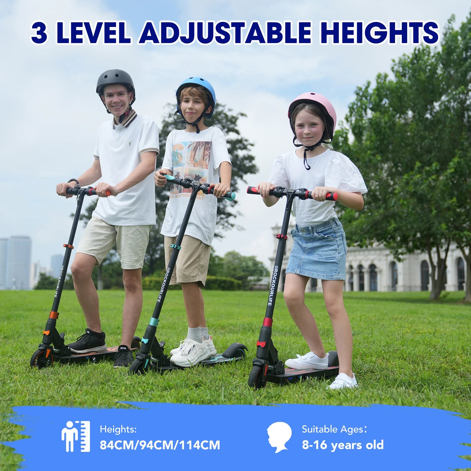 RCB R15 electric Scoot for children 8-16 years old, for children, for 8 kg, foldable, Double brake system, Max 16KM range