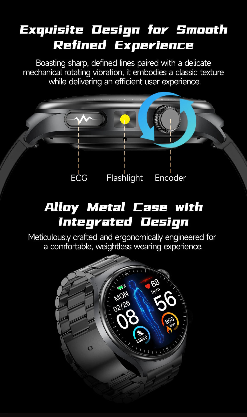 2026 New Accurate Body Health analysis Smart Watch Men ECG Blood lipids Uric acid Blood Pressure Body Fat Voice Call Smartwatch