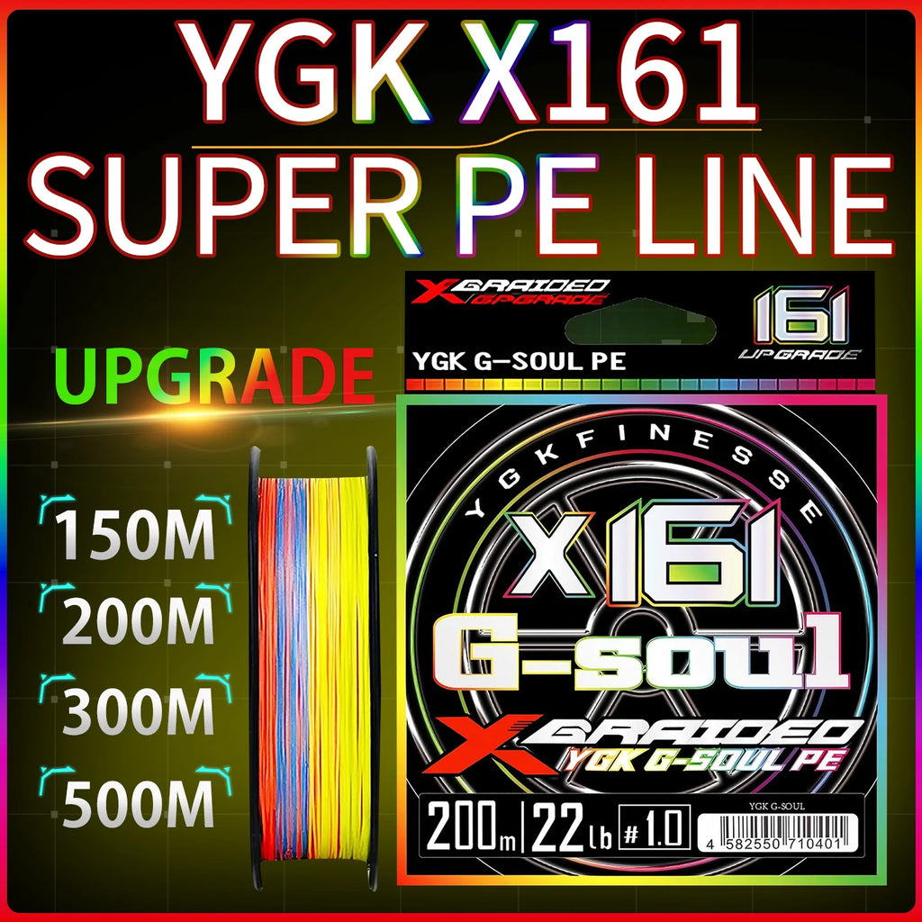 NEW ygk g-soul pe line X16 strands fishing line braided 300/500M For fishing equipment carp Multifilament Strong Weaves Wired PE