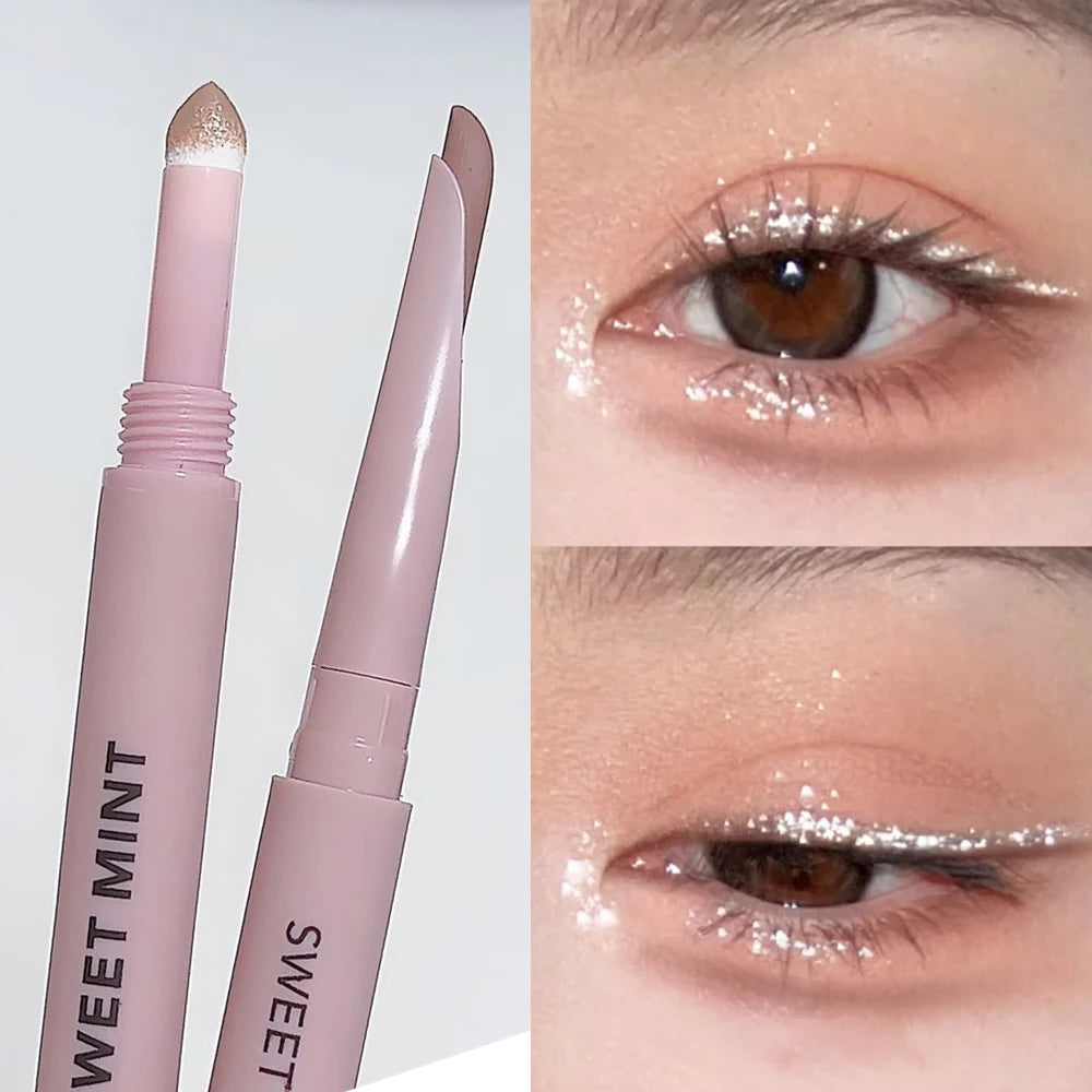 Double-end Lying Silkworm Eyeliner Pencil Diamond Glitter Matte Aegyosal Pen Brightening Cream Shadow Highligher Eye Makeup