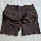 Back Scrunch Shorts Women Seamless V-Back Waist Line Scrunch Booty Shorts Fitness Workout Running Yoga Gym Shorts