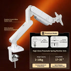 SC5 Jade Marble Pneumatic Monitor Arm Single Desk Mount Stand For 17-35 Inch Screen 2-10kg Load Height Adjustable Gaming Bracket