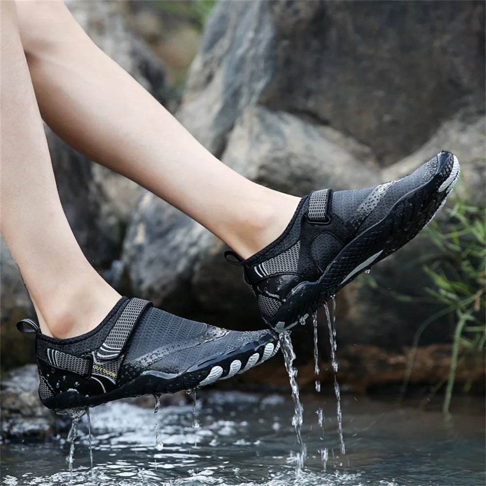 Men Women Water Shoes Quick Dry Non-Slip Five Finger Shoes Outdoor Wading Swimming Barefoot Aqua Shoes Lightweight Sneakers