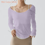 Women's Long Sleeve Sports Shirt Yoga Wear Fitness T-Shirt Quick-dry Running T-shirt Workout Top Female Gym Shirt Clothing