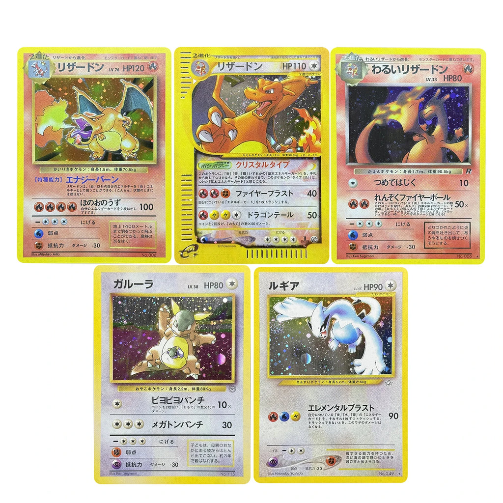 PKM Proxy Cards Japanese Rocket Dark Charizard Neo Era Lugia Promo Kangaskhan e-Series Era Charizard Holographic PTCG Proxy Toys