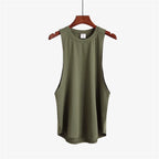 Grey Men's Sleeveless Tank Top Fitness Clothing Sportswear Gym Stringer Bodybuilding Undershirt Fashion Vest for Men