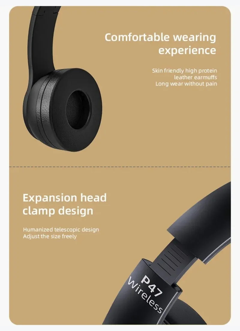 Lenovo Multifunctional Portable Foldable Headmounted Wireless Bluetooth 5.0 Headset For Bluetooth connection Wired Connection