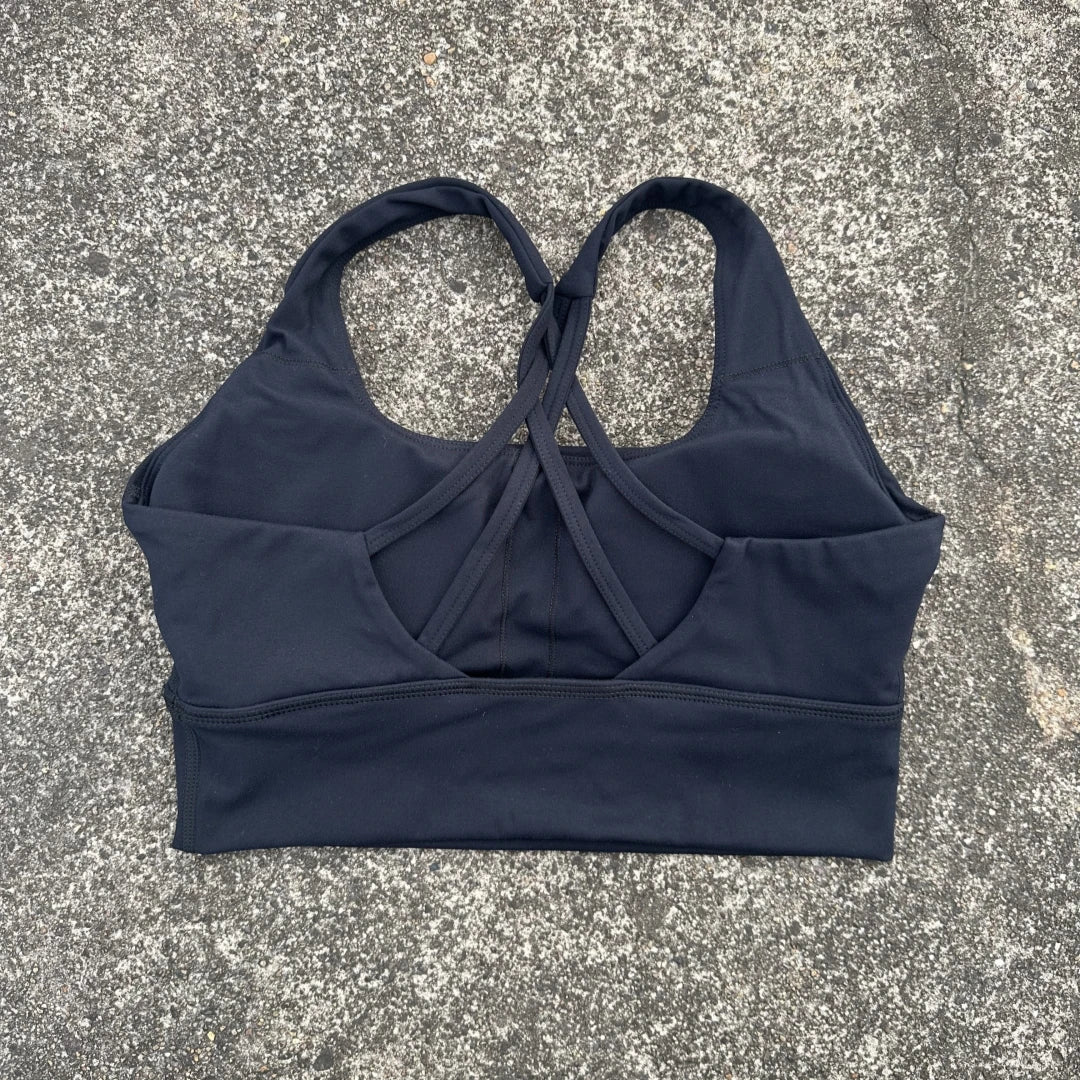 Solid Color Soft Tight Gym Yoga Underwear high strength shockproof Women Cross Back Fitness Bra Sport Top Comprehensive Butter
