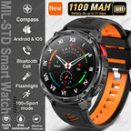 2026 New T-Rex 3 Ultra 1100mAh Smart Watch 5ATM Waterproof Outdoor Sports GPS Track Heart Rate Compass Bluetooth Call Smartwatch