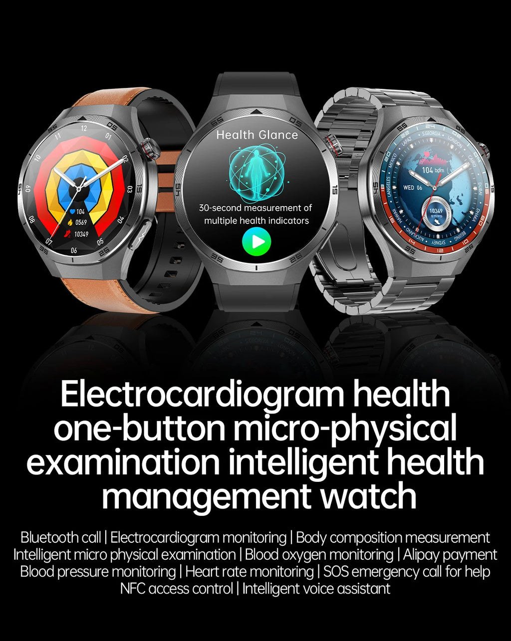 2026 New Nursing Grade ECG+PPG Smart Watch Health Analysis Blood pressure Lipids Uric acid Wireless HD Call Smartwatch Men Women