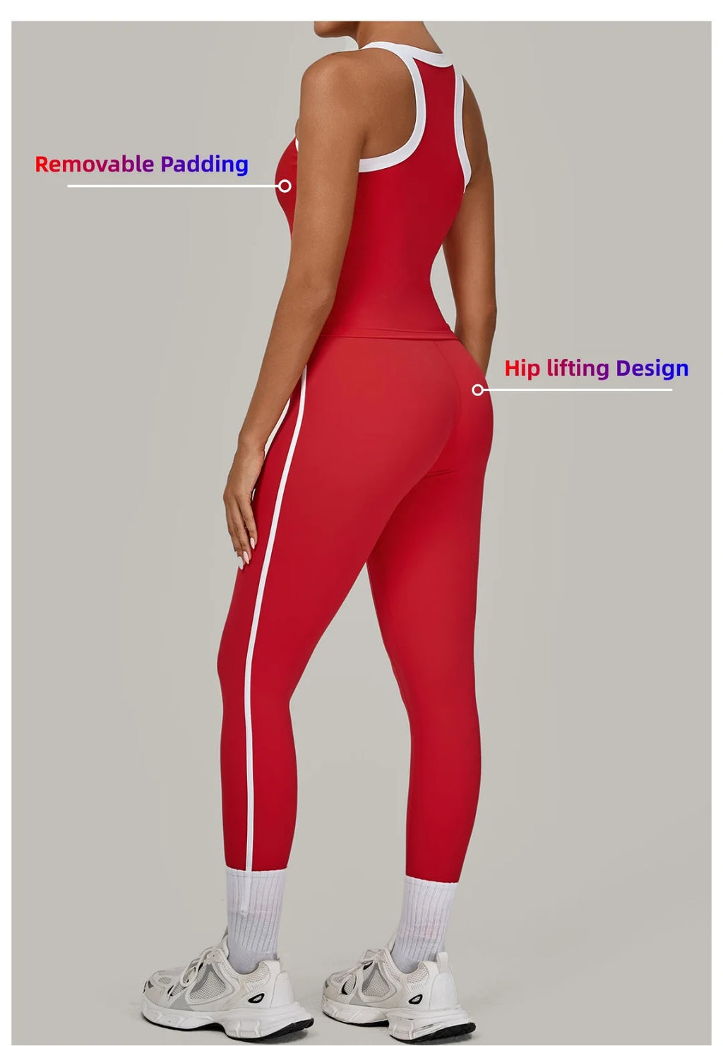 2PCS Women's Yoga Set High Waist Peach Hip Removable Padding Sports Bra Pants Fitness Suit Running Workout Gym Leggings Yoga Set