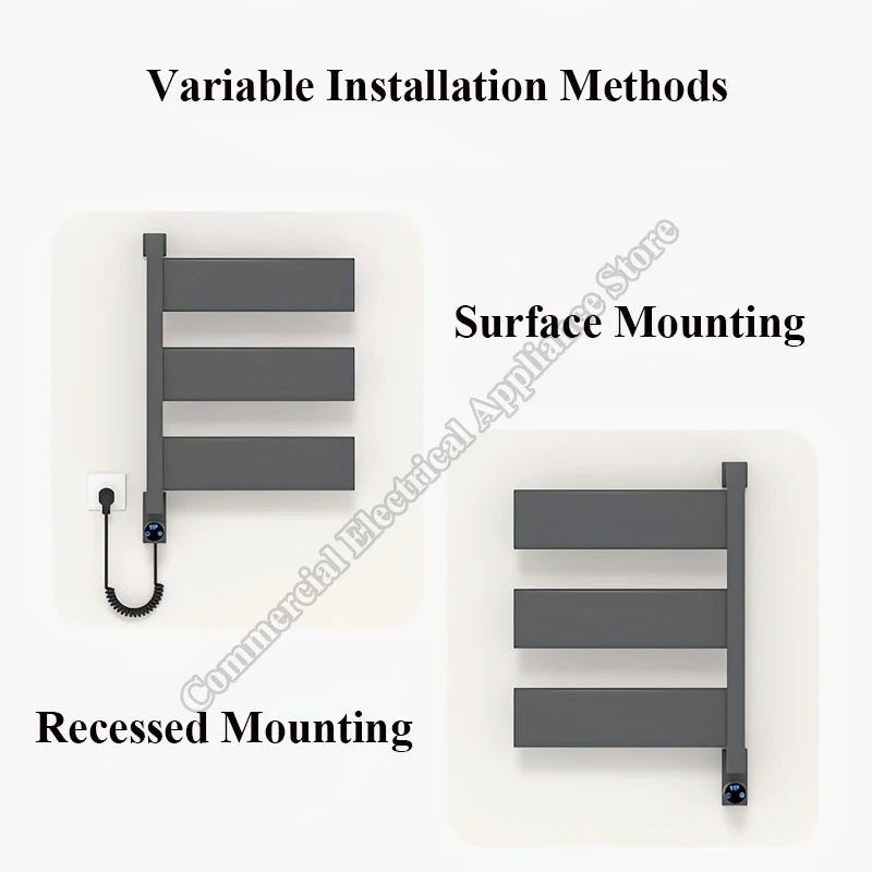 Heated Towel Rack Smart Electric Stainless Steel Temperature Control Bathroom Electric Heated Towel Rail