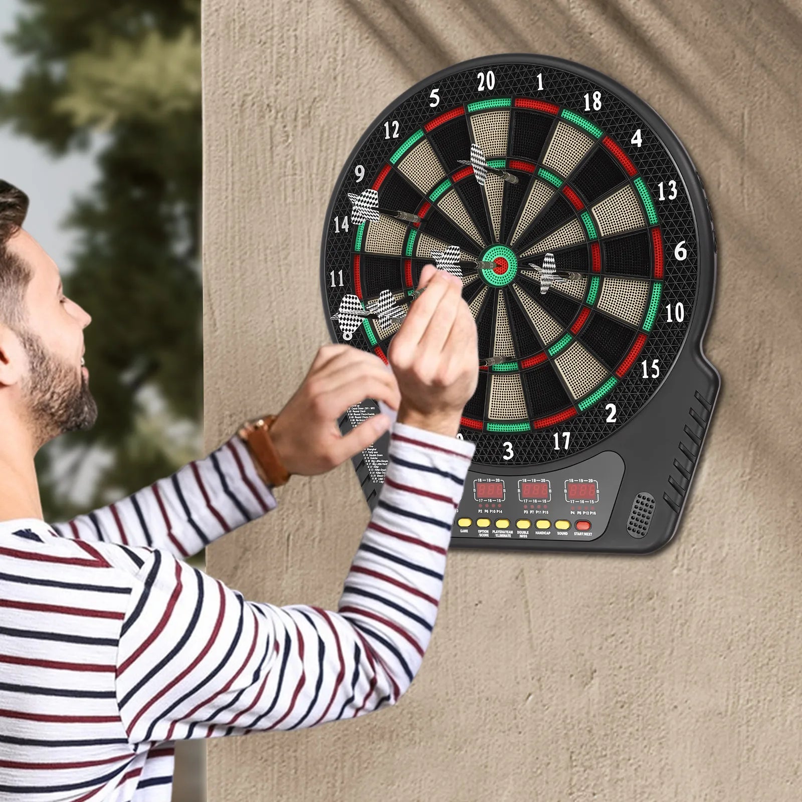 Electronic Dartboard with 6 Darts Dartboard Innovative Dart Machine with 27 game modes & 243 variants supports up to 16 players