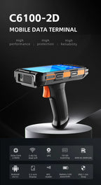 5.5inch Portable Handgrip Android 13 PDAS Rfid Reader Scanner Rug Handheld Barcode Scanner with 8000mah 64g Octa Core WiFi NFC