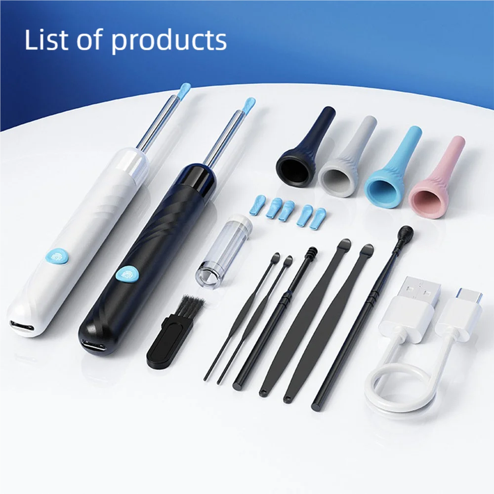 Wireless Ear Wax Removal with Camera Rechargeable Ear Cleaner 1080P Check Camera with Ear Spoon Set Canal Clean