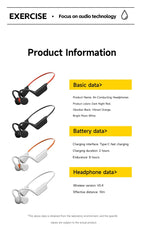 OnePlus Bone Conduction Headset Sport Headphone IPX8 Waterproof Bluetooth 5.4 Wireless Earphone Hands-free With Mic for Exercise