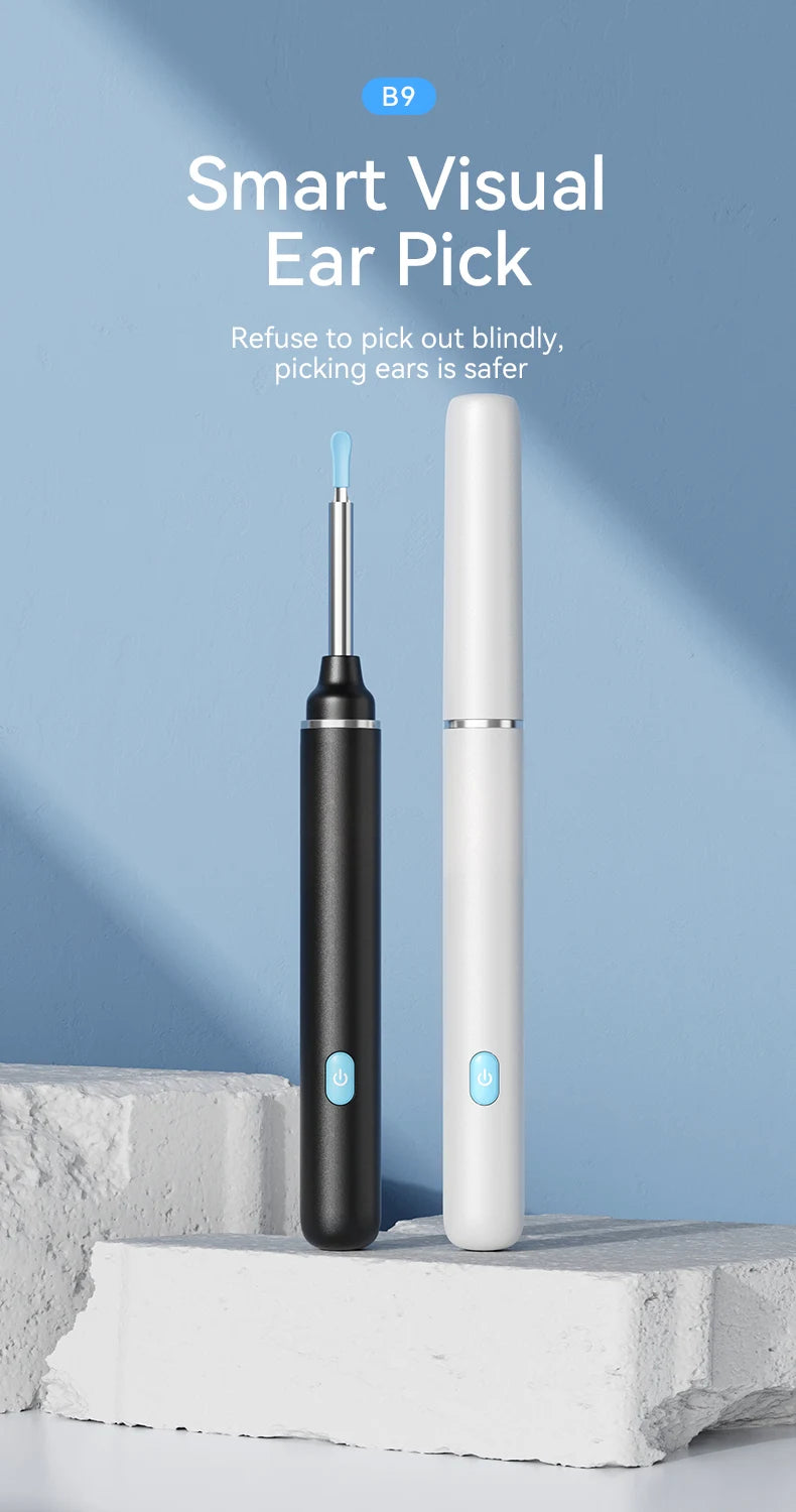 Wireless Ear Wax Removal with Camera Rechargeable Ear Cleaner 1080P Check Camera with Ear Spoon Set Canal Clean
