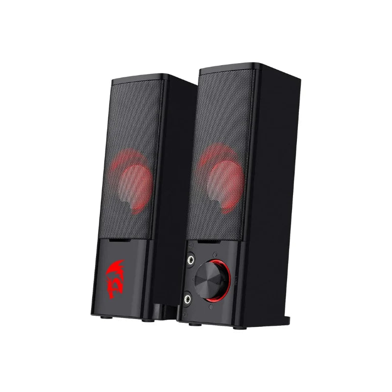 Redragon GS550 PC Gaming Speakers 2.0 Channel Desktop Computer Sound Bar  Quality Bass & Decent Red Backlit Main image