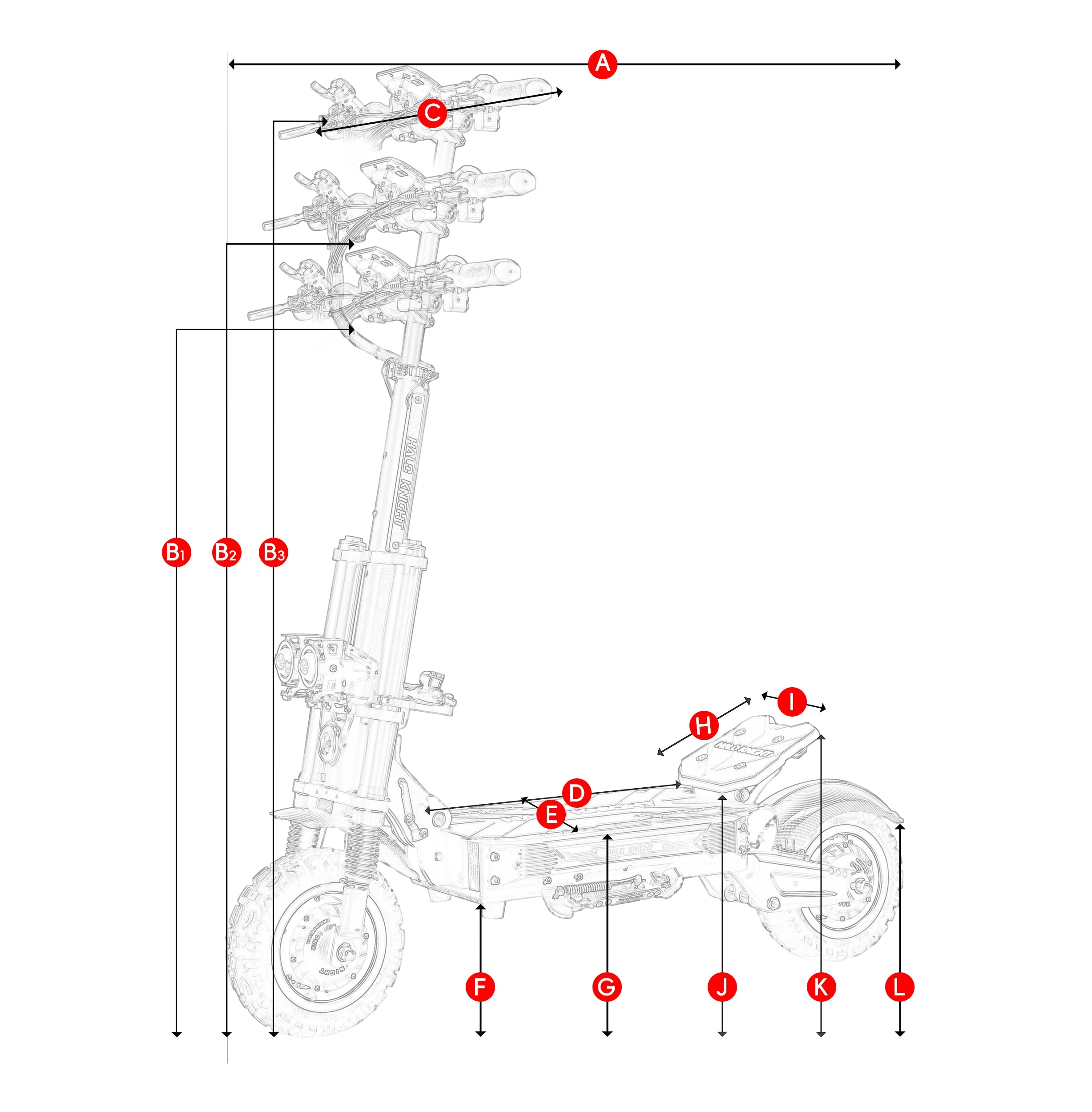 New HALO KNIGHT T107Pro Large Display Smart Escooter Adults 60V 38.4Ah Battery 3000W Dual Motor 95KM/H Powerful Electric Scooter
