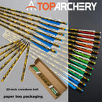 6/12/24pcs 20'' Archery Crossbow Bolt Carbon Arrow with 4-inch Feather ID7.6mm  Outdoor Hunting Sports Practice Crossbow Arrows
