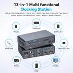 KVM Switch 2 Monitors 2 Computers Docking Station USB C+HDMI/DP Input,4K@60Hz/120Hz DisplayPort Dual Monitor for Laptop Desktop