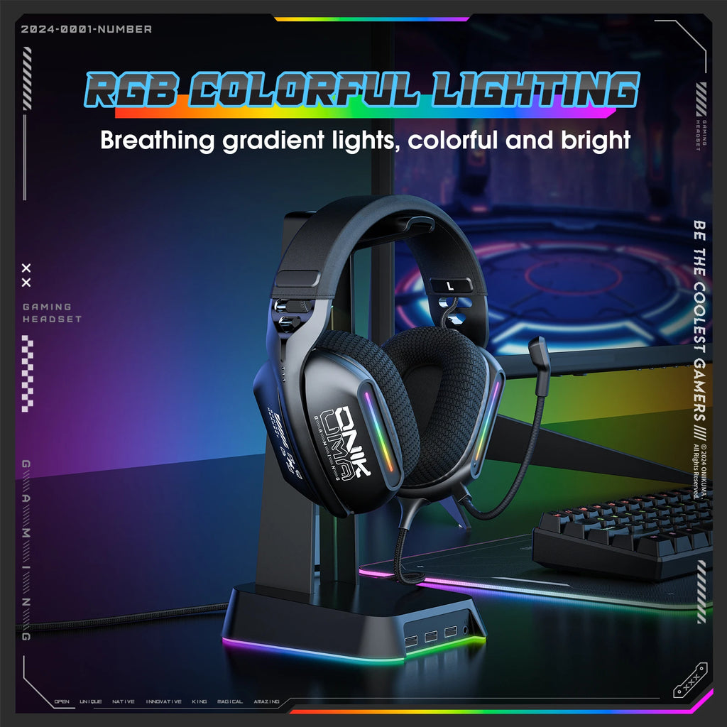 ONIKUMA X12 Noise Cancelling Headphone Wired Game Headset Music Earphones 3.5MM Suitable For Computer Laptop With Microphone