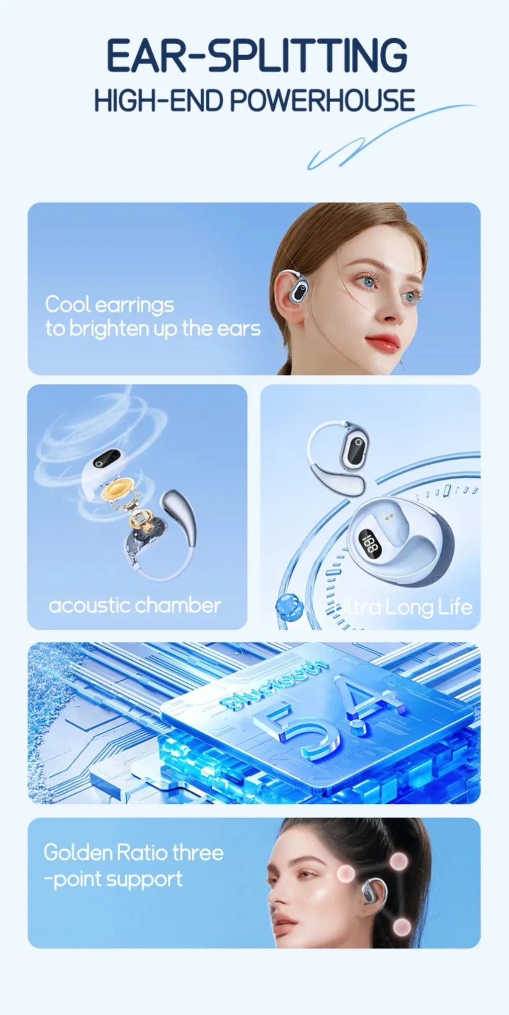 Real Time Translation Headphones 144 Languages Translator Earphones Wireless Bluetooth 5.4 Headsets for Business Office Travel