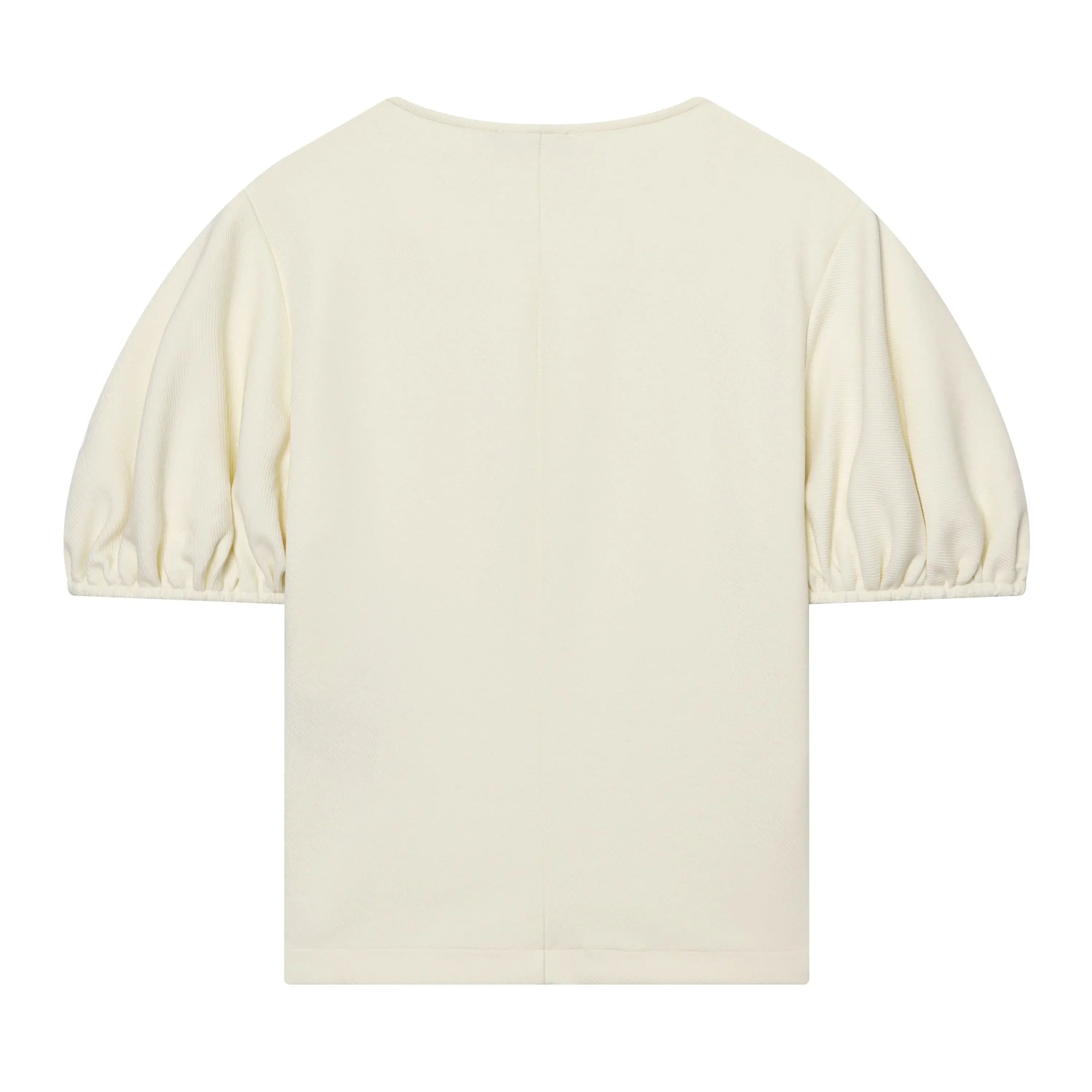 HH Women Elegant Beige Matching Set O Neck T-Shirt Solid Puff Sleeve Top Casual Lady Wide Leg Trousers High Street Chic Outfit