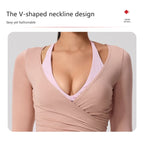 New Summer Women's Yoga Long Sleeve One Piece Strap Yoga Clothing Female Training Premium Ballet Wrap TopsWoman Gym Sports Top