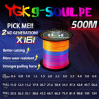 NEW ygk g-soul pe line X16 strands fishing line braided 300/500M For fishing equipment carp Multifilament Strong Weaves Wired PE