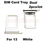 2pcs SIM Card Tray Slot For iphone 12 13 Dual Sim Card Adapter Chip Drawer Holder Replacement Parts