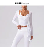 Yoga Sport Shirt Blouses Pilates Crop Top Fitness Women's Long Sleeve T-shirt Tees Sweatshirt Sportswear Woman Gym Yoga Clothes