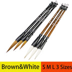 6Pcs Chinese Calligraphy Brush Writing Brush for Drawing Painting Brush (Large, Medium, Small Size)
