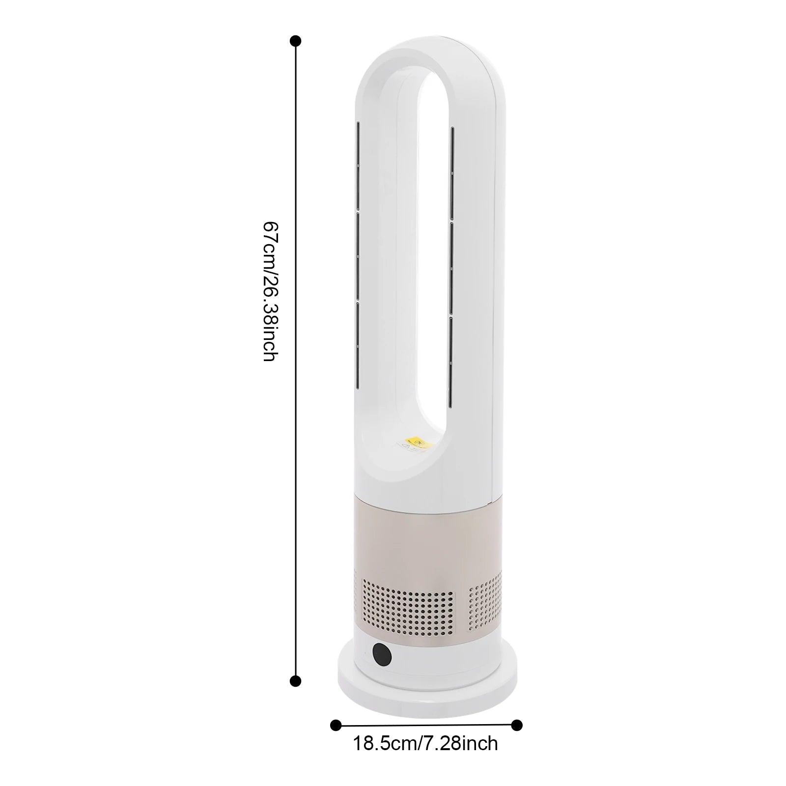 Cooling & Heating Bladeless Fan 220V W/ Timer Remote Control 8 Wind Speed Home Silent  Air Conditioner Heater LED Display