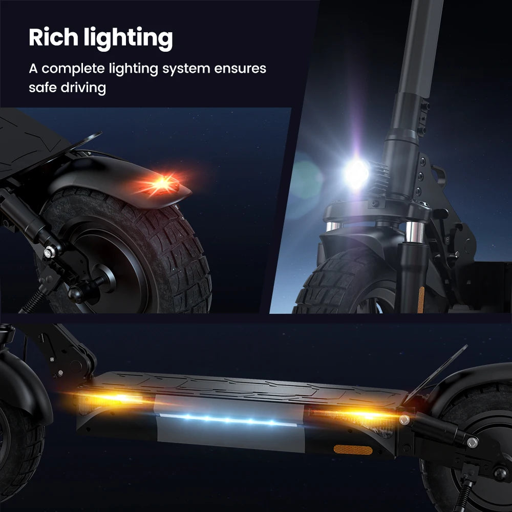 iScooter W9 Electric Scooter for Adults 1000W Motor 48V14AH Battery Foldable E-scooter 10 Inch Tire All-Terrain EScooter