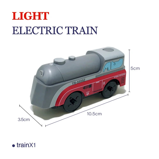 Electric Train Locomotive Magnetic Car Diecast Slot Fit All Brand Wooden Train Track Railway For Kids children's Toy W02