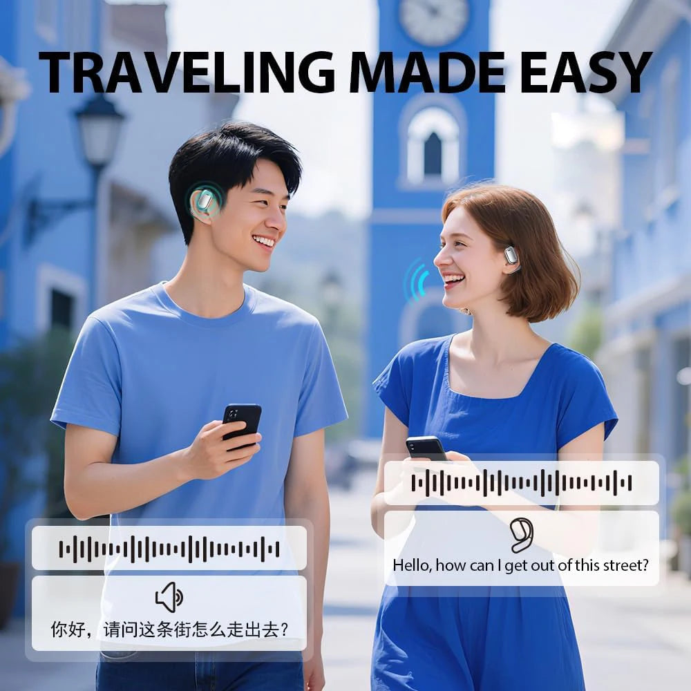 UYUXIO Real Time Translation Wireless Earbuds with 144 Language OWS LCD Touch Screen Earphone AI Language Headphone for Business