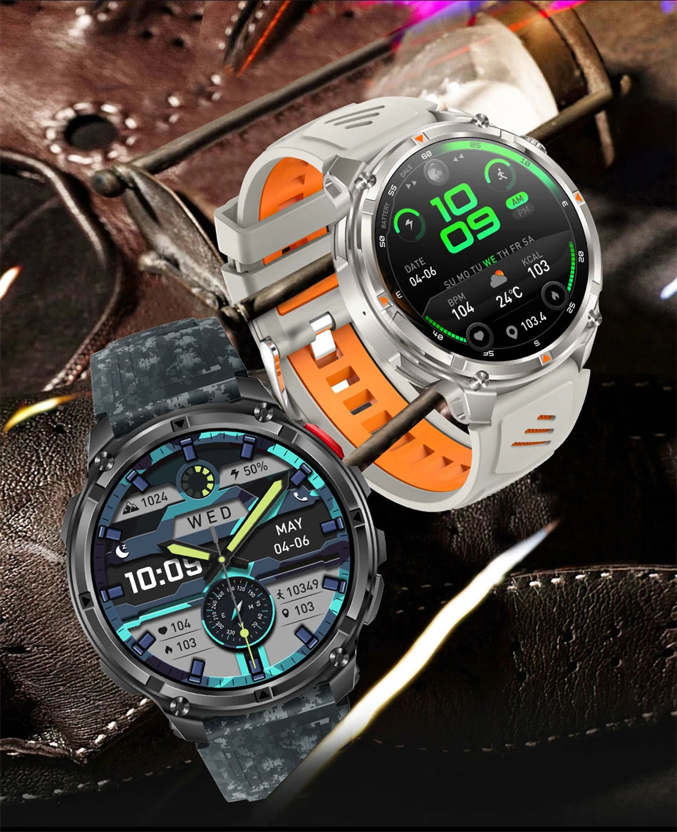 2026 New T-Rex 3 Ultra 1100mAh Smart Watch 5ATM Waterproof Outdoor Sports GPS Track Heart Rate Compass Bluetooth Call Smartwatch