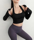 Cloud Rise Women Yoga Shirts Sports Workout T-Shirt Sexy Girl Long Sleeve Blouse Gym Fitness Crop Top Autumn Winter Sportswear