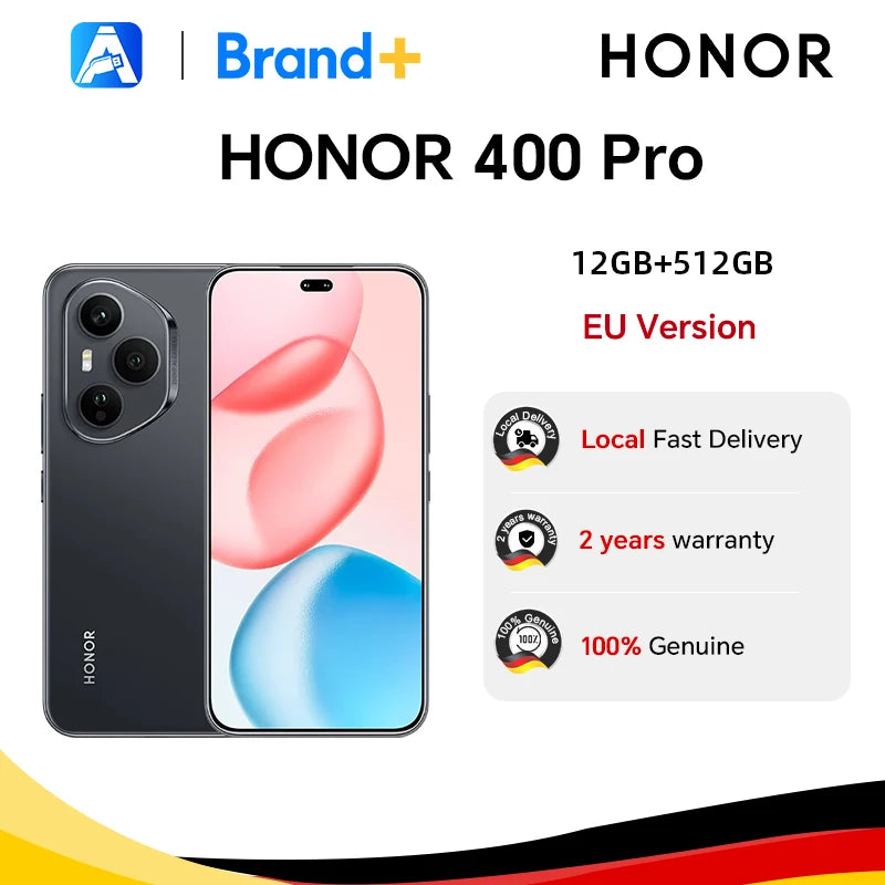 HONOR 400 Pro 5G,EU Version, 5G Smartphone, 200MP Ultra-clear AI Main Camera, Qualcomm Snapdragon 8 Gen 3, 5300mAh Battery Main image