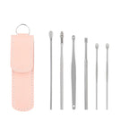 6pcs Stainless Steel Ear pick cleaning kit Clean your ear wax cleaner removal tool cleaner ear sticks Clean Tool Kit Care EBHL04