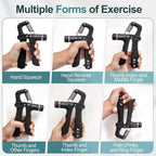 Mechanical Counting Grip Strength Trainer With Finger Exerciser For Muscle Building Hand Injury Recovery Rehabilitation Training