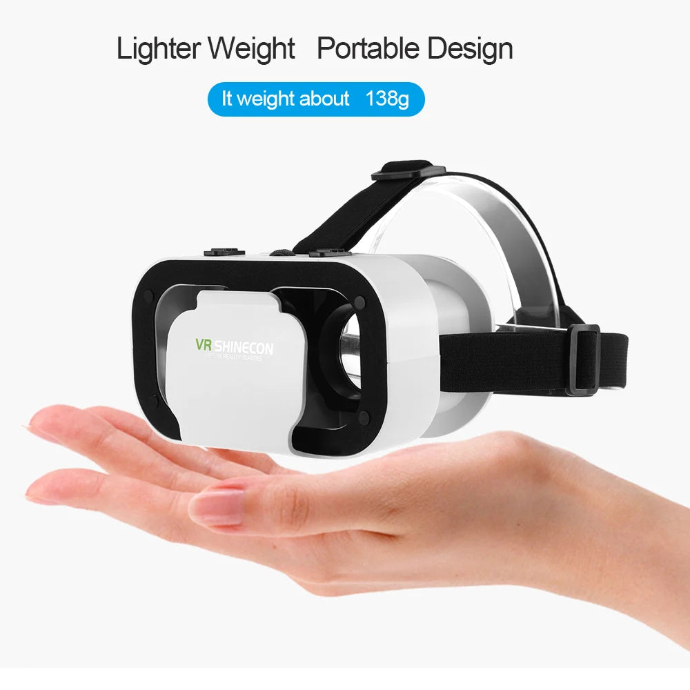 Shinecon Viar Virtual Reality VR Glasses Headset 3D Device Helmet Goggles Lenses For Smartphone Smart Phone Game Cell Mobile Set