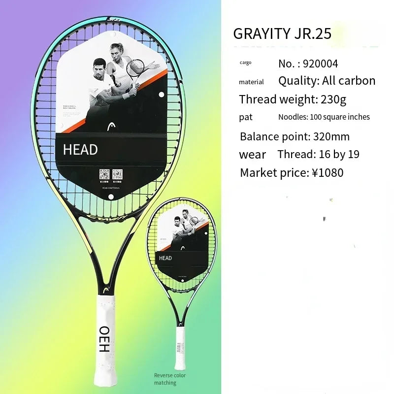 HEAD 2026 New Carbon Tennis Racket for Men Women Tenis Raquete Blue